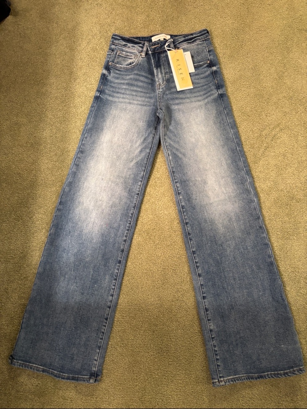 Light Blue Wide-Leg High-Rise Jeans